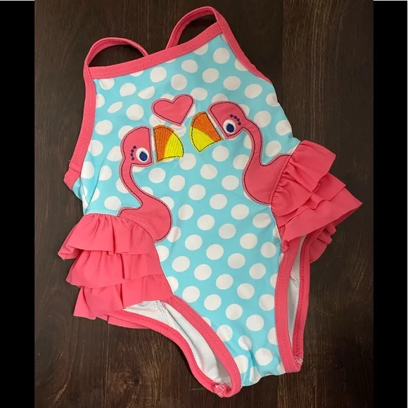 🦩🦩 Adorable Flamingo Ruffle 1Pc Swimsuit